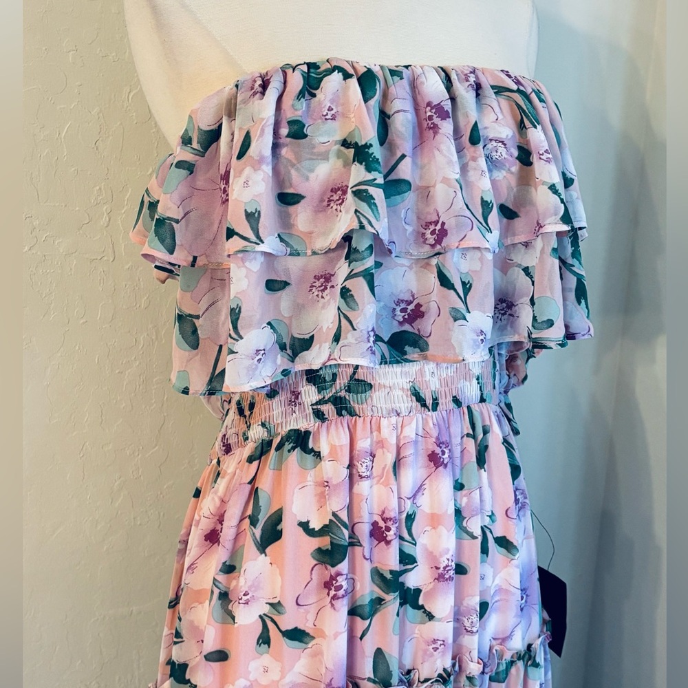 Lulu's Pink Floral Off-Shoulder Maxi Dress - Picture 6 of 12